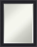Amanti Art Black Bathroom Mirror for Over Sink, 28x22 Dalat Black Rectangle Vanity Mirror, Medium Traditional Frame, Hangs Horizonally and Vertically, Bathroom Wall Decor, Beveled Edge
