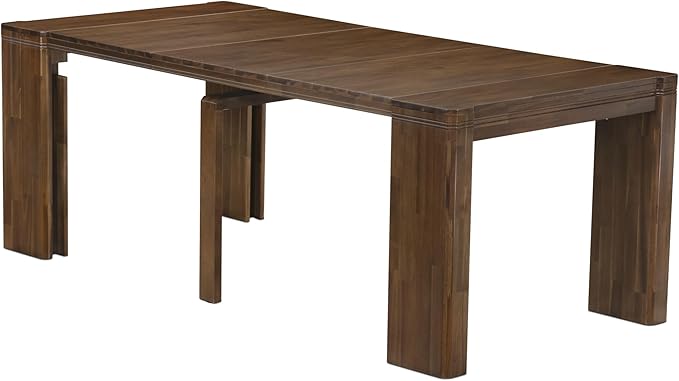 X02DA-208-12 - 5-Pc Kitchen Table Set includes an Extendable Rectangle Kitchen Table, 2 Polyester Fabric Dining Chairs and 2 Modern Benches, 39x120 Inch, Antique Walnut