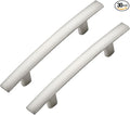 30 Pack Cabinet Handles 3" Hole Center - Curved Cabinet Pulls Brushed Nickel Drawer Pulls for Kitchen Cupboard Solid Hardware for Dresser Drawer Arch Hardware