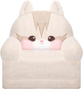 MONKISS Kids Couch, Comfy Toddler Chair, 2 in 1 Fold Out Kids Sofa to Lounger, Baby Sleeper Chair, Toddler Furniture, Birthday Gifts for Boys and Girls, 1~4 Years Old, Cute Cat