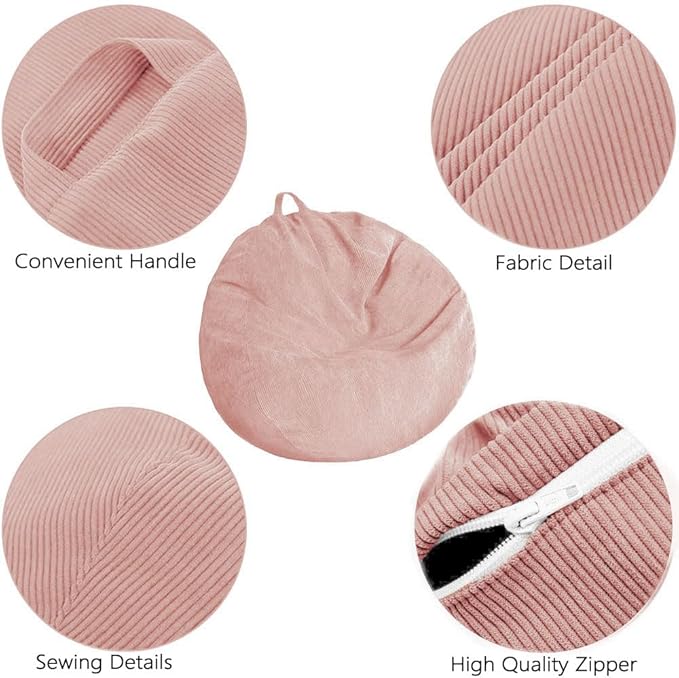 Stuffed Animal Storage Bean Bag Cover Pets Dogs/Cats Lazy Beds. Washable Ultra Soft Corduroy Stuffed for Organizing Plush Toys or Textile, Sack Bean Bag