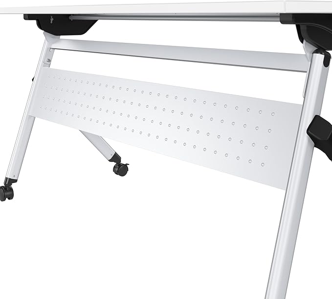 Bush Business Furniture Folding Training Table, 72 inch Desk, Commercial-Grade Bundle for Office or Classroom, Envision Collection, White