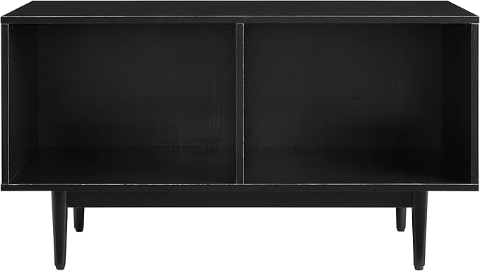 Crosley Furniture Liam Medium Vinyl Record Storage TV Stand and Entertainment Center, Media Console, Black