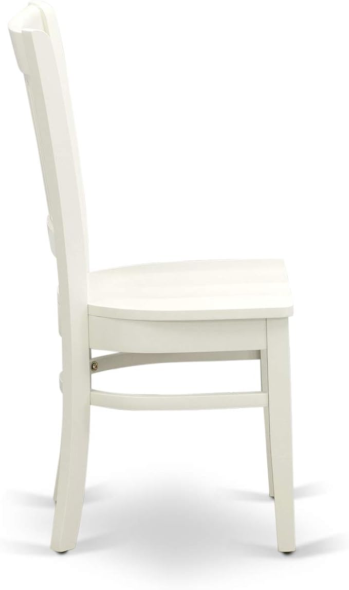 East West Furniture BOVA3-LWH-W 3 Piece Modern Dining Table Set Contains a Round Kitchen Table and 2 Kitchen Dining Chairs, 42x42 Inch, Linen White