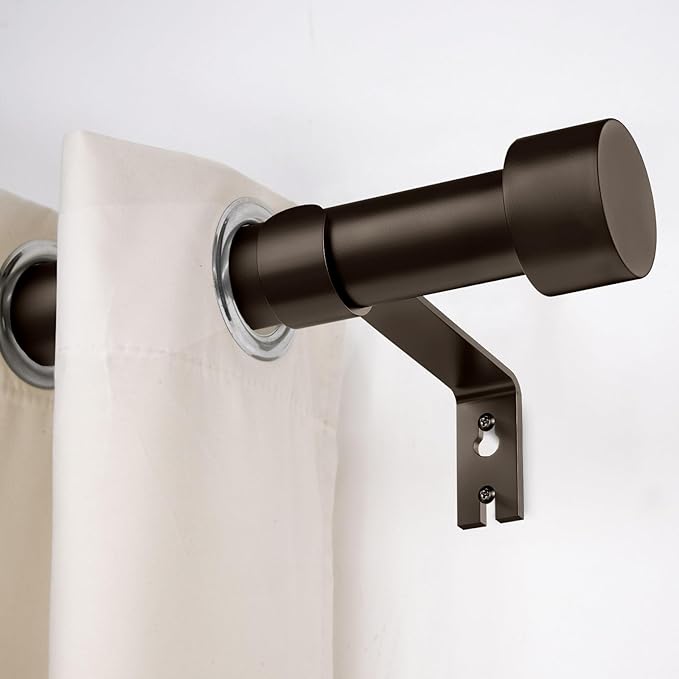 2 Pack Curtain Rods for Windows 28 to 48 Inch(2.3-4ft), 1 Inch Bronze Curtain Rods Set, Adjustable Heavy Duty Curtain Rod for Patio Bedroom Living Room, Modern Drapery Rods, Size 32"- 60"
