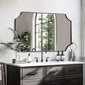 ANDY STAR 24x40 Matte Black Mirror, Scalloped Mirror for Bathroom, Black Vanity Mirror, Unique Rectangle Bathroom Mirror with Aesthetic Scalloped Edge Design Ideal for Home Decor