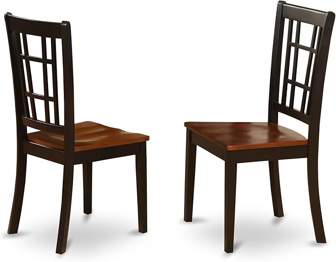 East West Furniture PLNI9-BCH-W 9 Piece Dining Table Set Includes an Oval Dining Room Table with Butterfly Leaf and 8 Wood Seat Chairs, 42x78 Inch, Black & Cherry