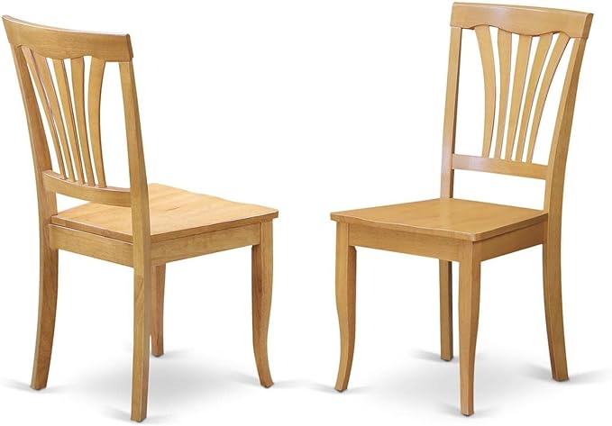 East West Furniture DLAV3-OAK-W 3 Piece Dining Room Furniture Set Contains a Round Kitchen Table with Dropleaf and 2 Dining Chairs, 42x42 Inch, Oak