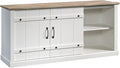 Sauder Miscellaneous Entertainment Farmhouse TV Stand, for TVs up to 70", Soft White Finish