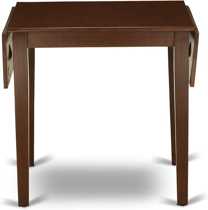East West Furniture NDBO5-MAH-W 5 Piece Dining Room Furniture Set Includes a Rectangle Dining Table with Dropleaf and 4 Wood Seat Chairs, 30x48 Inch, Mahogany