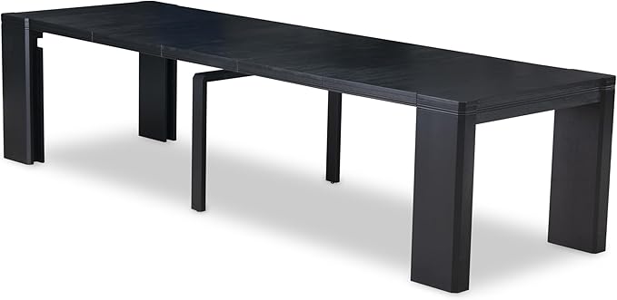 X02EL-206-35 - 5-piece Modern Dining Table Set a Rectangular Kitchen Table and 2 wooden Benches and 2 Doeskin Linen Fabric Dining Chair, 39x120 Inch, Wire Brushed Black