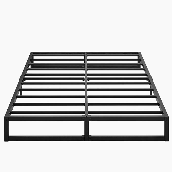 9 Inch King Bed Frame Sturdy Mattress Foundation, Heavy Duty Metal Platform with Steel Slats Support No Box Spring Needed, Noise Free, Easy Assembly, Black