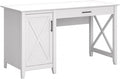 Bush Furniture Key West Computer Desk with Storage Farmhouse PC Table for Home Office in Pure White Oak 54W x 24D
