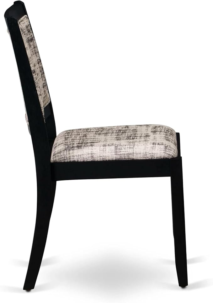 X02X2-206-30 5-pc Dining Room Table Set a Rectangular Kitchen Table and 2 Benches and 2 Wire Brushed Black Polyester Stackable Chairs, 39x120 Inch, Wire Brushed Black