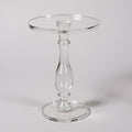 LIKENOW Acrylic End Table,Acrylic Side Table,Modern Nightstand with Clear Small Round Top and Solid Post for Living Room,Bedroom and Lobby 13.5x13.5x19.5 High inches