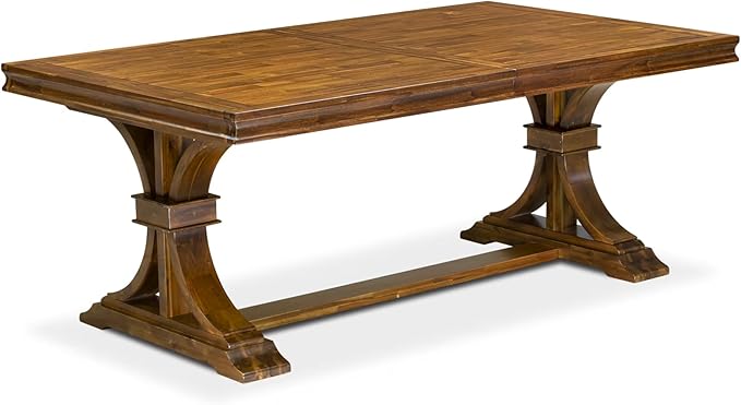 LECY7-AWA-28 7-Piece Dining Table Set Includes a Kitchen Table and 6 Beige Polyester Fabric Dinner Chairs with High Back - Antique Walnut Finish