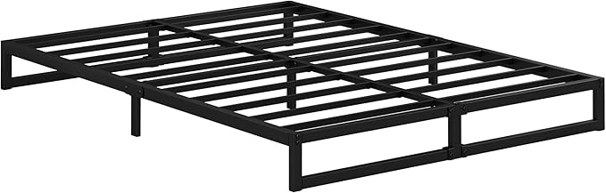 EMODA 7 Inch California King Bed Frames Heavy Duty Metal Cal King Platform with Steel Slats Support, No Box Spring Needed, Noise Free, Black