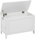 HOOBRO Toy Box, Retro Wooden Look Storage Chest with Safety Hinge, Entryway Storage Bench Supports 220 lb, 29.9 x 15.7 x 18.9 Inches Toy Chest Organizer, Easy Assembly (White) WT75CW01G1