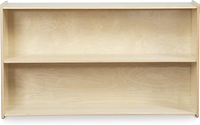 Daycare Shelves for Kids, Bookcase with 2 Shelves for Storage, Wood Furniture for Toddlers, Children, Montessori, Classroom, 47-inch Width