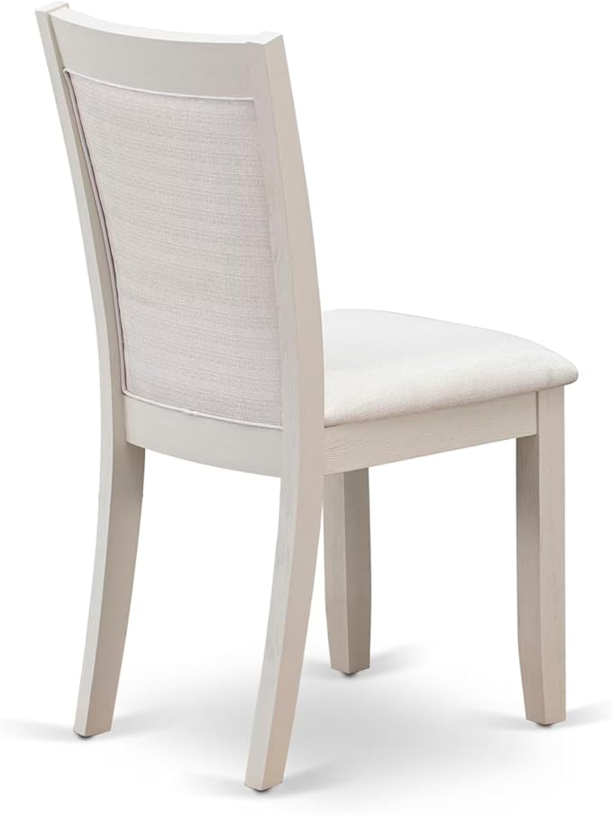 East West Furniture V077MZ001-5 5 Piece Kitchen Table Set for 4 Includes a Rectangle Dining Room Table with V-Legs and 4 Cream Linen Fabric Parsons Dining Chairs, 40x72 Inch, Multi-Color
