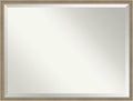 Amanti Art Brown Bathroom Mirror for Over Sink, 32x42 Florence Light Brown Rectangle Vanity Mirror, X-Large Casual Frame, Hangs Horizonally and Vertically, Bathroom Wall Decor, Beveled Edge