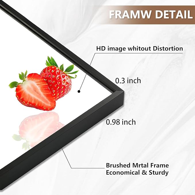 Black Bathroom Mirror, 16"x20" Rectangle Mirror, Matte Black Mirror, Metal Frame Square Corner Vanity Mirror, Wall Mounted Mirror for Modern, Living Room, Bedroom, Horizontal Or Vertical
