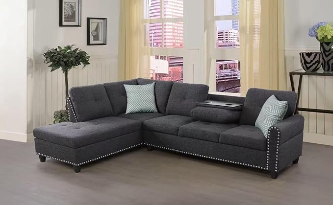 Halibur Sectional Sofa or Couch for Living Room, Apartment, Bedroom, Office