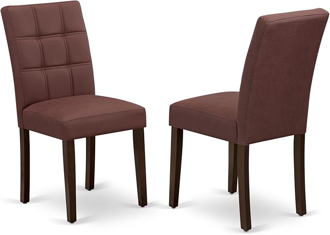 East West Furniture DOAS9-MAH-26 9 Piece Kitchen Table Set Consists A Dinning Table and 8 Burgundy Polyester Fabric Parson Dining Chairs, Mahogany