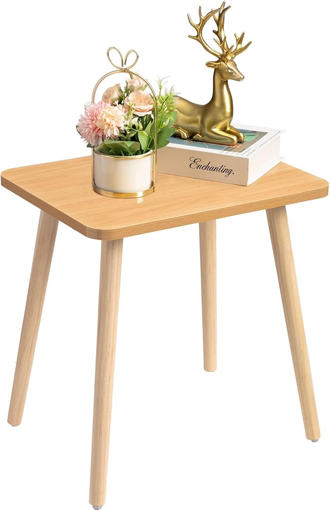 FORAOFUR Side Table, Modern End Table, Wooden Small for Living Room, Bedroom and Balcony, Rectangular Accent Table Home Decor, Easy Assembly