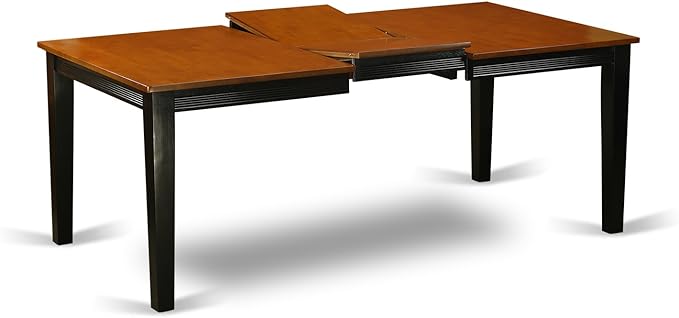 East West Furniture QUPF9-BCH-W 9 Piece Kitchen Table Set Includes a Rectangle Dining Table with Butterfly Leaf and 8 Dining Chairs, 40x78 Inch, Black & Cherry