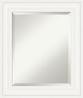 Amanti Art White Bathroom Mirror for Over Sink, 26x22 Ridge White Rectangle Vanity Mirror, Small Traditional Frame, Hangs Horizonally and Vertically, Bathroom Wall Decor, Beveled Edge from WI, USA