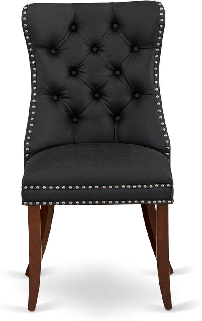 East West Furniture DODA7-MAH-12 7 Piece Dinette Set Includes a Rectangle Dining Table with Butterfly Leaf and 6 Polyester Fabric Upholstered Chairs, 42x78 Inch, Mahogany