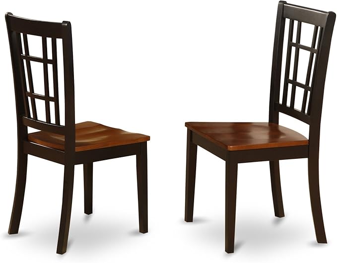 East West Furniture PLNI5-BCH-W 5 Piece Dining Room Furniture Set Includes an Oval Wooden Table with Butterfly Leaf and 4 Kitchen Dining Chairs, 42x78 Inch, Black & Cherry
