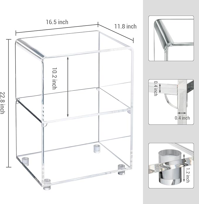 MyGift 3 Tier Clear Acrylic Table, Accent Furniture for Living Room, Bedroom Clear Nightstand Side End Tables