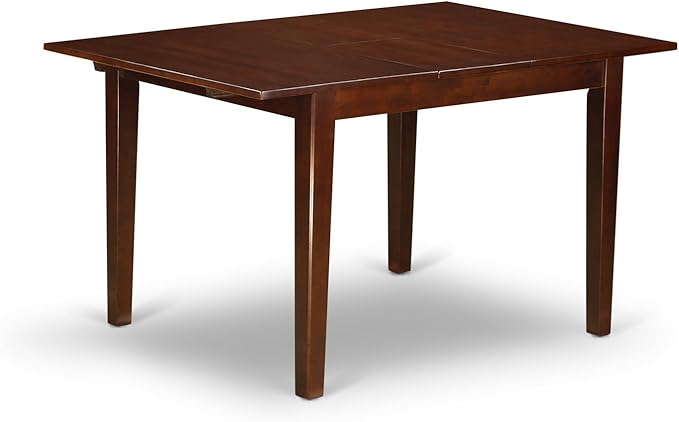 East West Furniture MLCL5-MAH-W 5 Piece Kitchen Table & Chairs Set Includes a Rectangle Dining Room Table with Butterfly Leaf and 4 Solid Wood Seat Chairs, 36x54 Inch, Mahogany