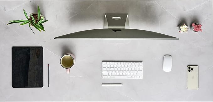 Kaboon Universal Tabletop 59.1"x23.62", Solid One-Piece Melamine Table Top, Double Desk L-Desk DIY, Home and Office Countertop, White Rock