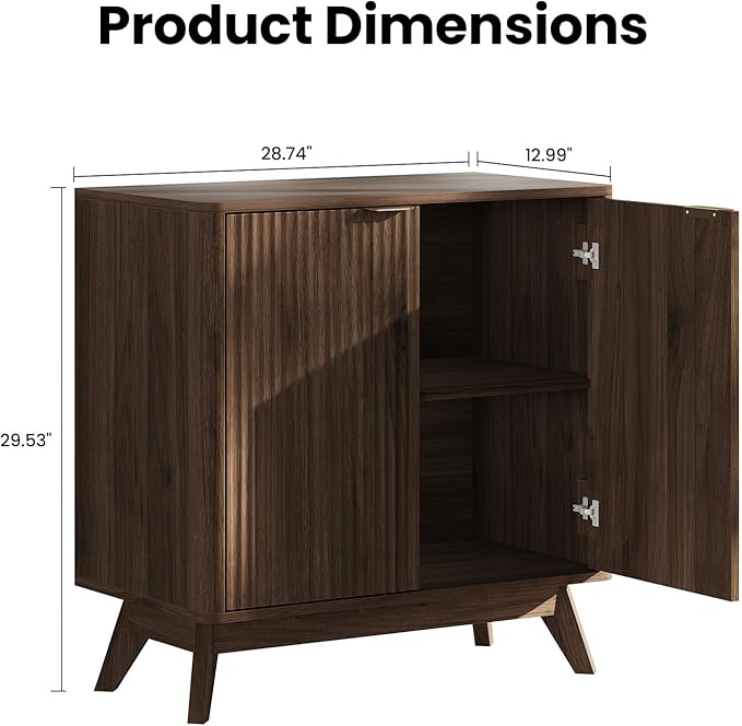 Buffet Cabinet with Storage, Fluted Multifunctional Storage Cabinet with 2 Doors, Sideboard Cabinet with Doors Modern Buffet Table Accent Coffee Bar Console Table,fluted buffet cabinet