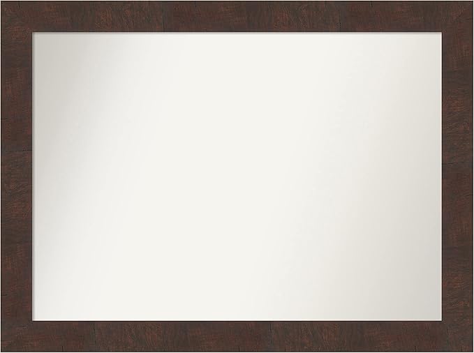 Amanti Art White Bathroom Mirror for Over Sink, 31x42 Wedge White Rectangle Vanity Mirror, X-Large Modern Frame, Hangs Horizonally and Vertically, Bathroom Wall Decor, Non-Beveled Edge from WI, USA