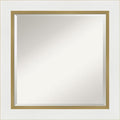 Amanti Art White Bathroom Mirror for Over Sink, 25x25 Eva White Gold Square Vanity Mirror, Medium Modern Frame, Hangs Horizonally and Vertically, Bathroom Wall Decor, Beveled Edge from WI, USA