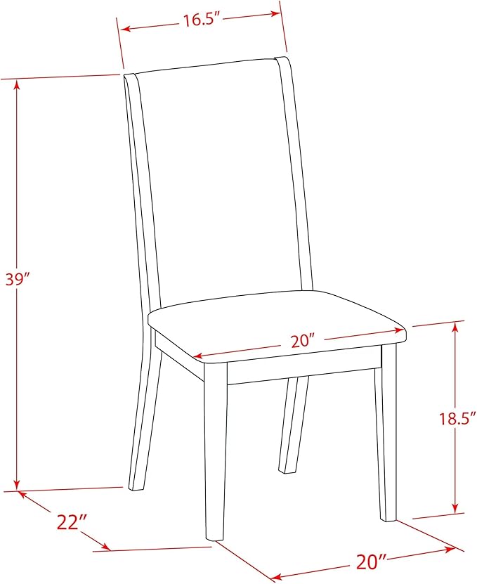 East West Furniture V077LA015-5 5 Piece Dinette Set Includes a Rectangle Dining Room Table with V-Legs and 4 Baby Blue Linen Fabric Upholstered Parson Chairs, 40x72 Inch, Multi-Color