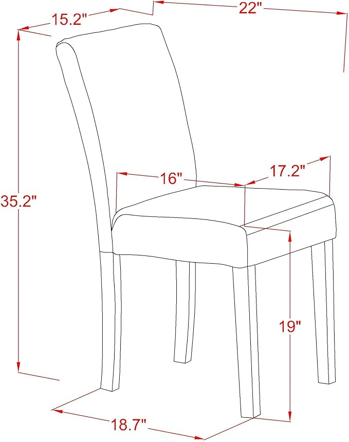 East West Furniture CAAB7-MAH-18 7 Piece Modern Dining Table Set Consist of a Rectangle Wooden Table and 6 Coffee Linen Fabric Upholstered Chairs, 36x60 Inch, Mahogany