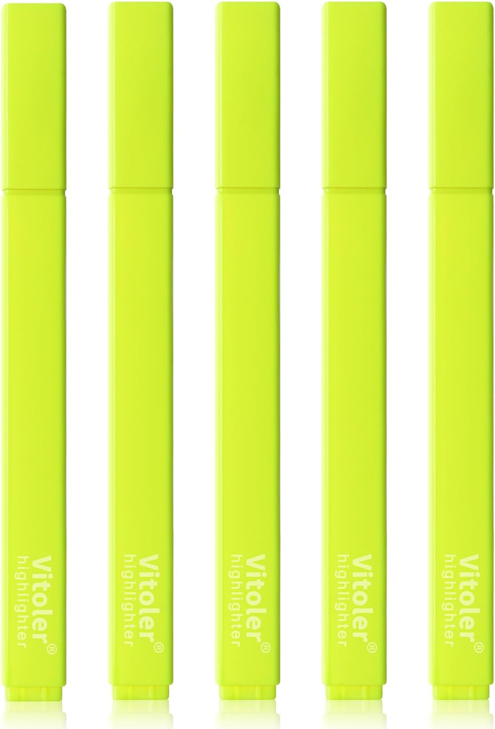 Vitoler Yellow Highlighter,5pcs Fluorescent Yellow Highlighter Chisel Tip,Cute Highlighters for School, Home, Office