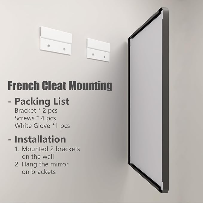 55x40 Inch Black Metal Framed Bathrrom Mirror for Wall, Black Matte Rounded Rectangle Bathroom Vanity Mirror, Anti-Rust, Tempered Glass, Hangs Horizontally or Vertically