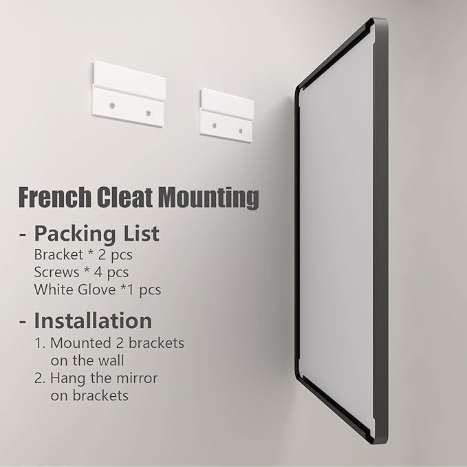 60x40 Inch Black Metal Framed Bathroom Mirror for Wall, Large Rounded Rectangle Mirror, Matte Black Bathroom Vanity Mirror, Anti-Rust, Shatterproof, Hangs Horizontally or Vertically