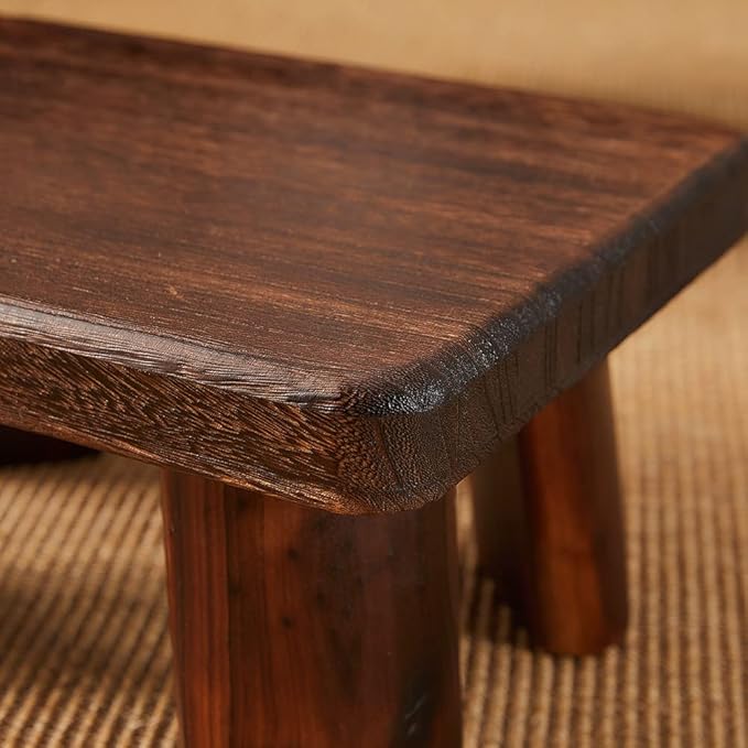 Wooden Stool, Rectangular Bedside Step Stool, Step Ladder for Kitchen & Bathroom, Foot Rest Stool Under Desk, Super Sturdy Hold Up to 500 LBS