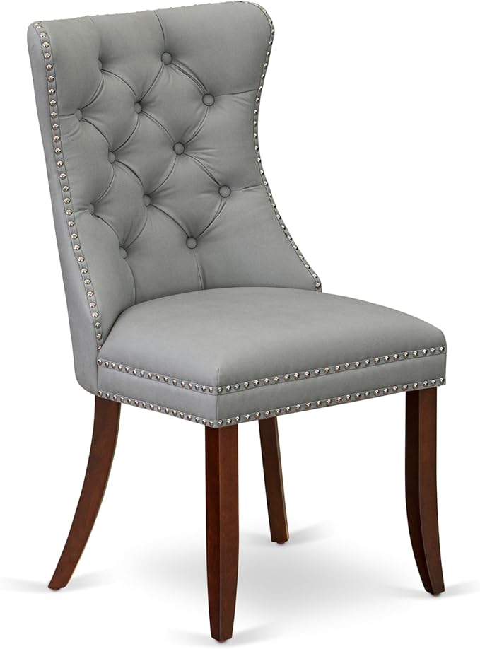 East West Furniture DODA7-MAH-27 7 Piece Dining Set Consists of a Rectangle Kitchen Table with Butterfly Leaf and 6 Polyester Fabric Upholstered Chairs, 42x78 Inch, Mahogany