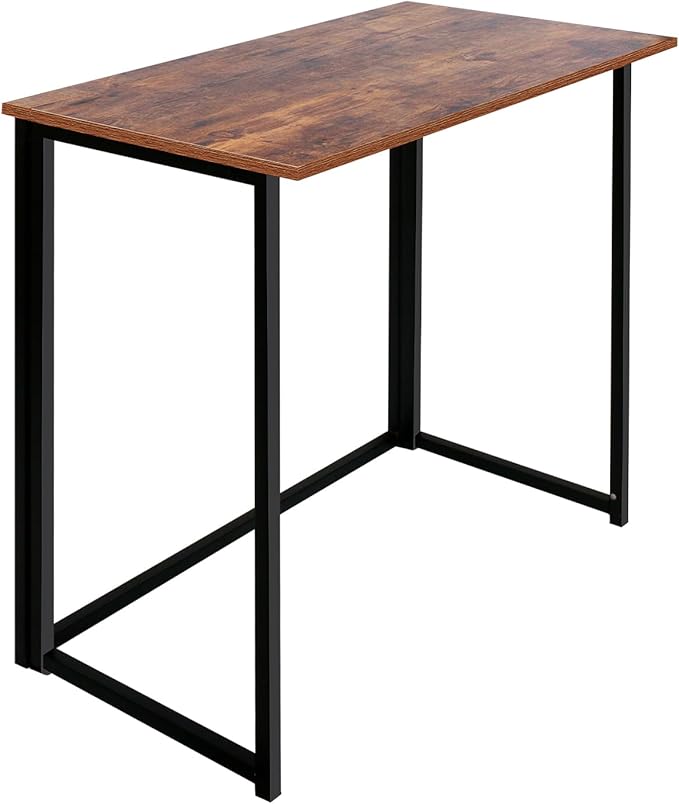 Leopard Outdoor Products Folding Computer Desk for Small Spaces, Space-Saving Home Office, Foldable Laptop Table, Writing Desk, Compact Study Reading Table (Rustic Brown)