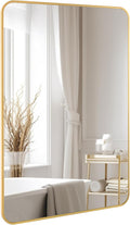 Gold Bathroom Mirror,Rectangle 20 x 30 Inch Vanity Wall Mirror,Modern Mirror for Wall Decoration,Decorative Rectangular Mirror for Bedroom Living Room Entryway