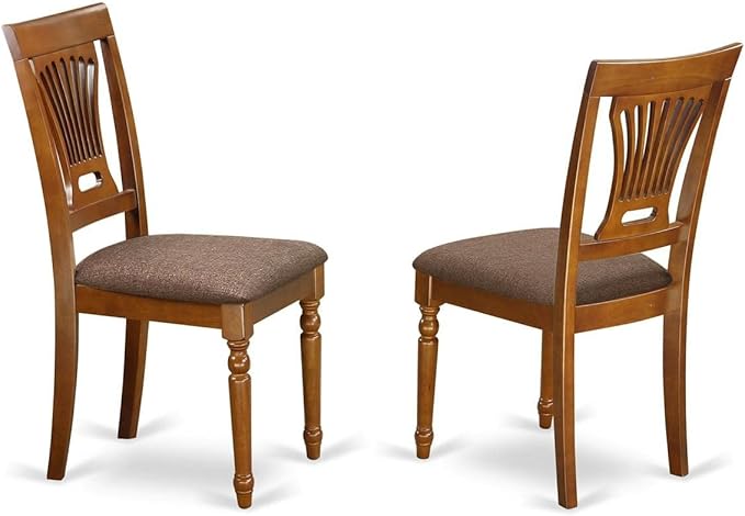 East West Furniture DLPL5-SBR-C 5 Piece Dining Set Includes a Round Dining Room Table with Dropleaf and 4 Linen Fabric Upholstered Chairs, 42x42 Inch, Saddle Brown
