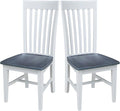 International Concepts Set of Two Tall Mission Chairs, White/Heather gray